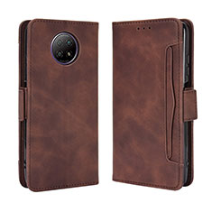 Coque Portefeuille Livre Cuir Etui Clapet BY3 pour Xiaomi Redmi Note 9 5G Marron