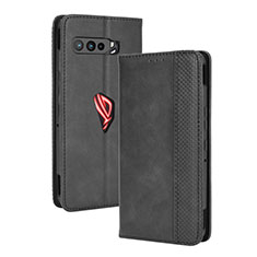 Coque Portefeuille Livre Cuir Etui Clapet BY4 pour Asus ROG Phone 3 Noir