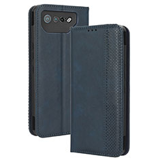 Coque Portefeuille Livre Cuir Etui Clapet BY4 pour Asus ROG Phone 7 Pro Bleu