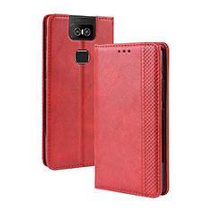 Coque Portefeuille Livre Cuir Etui Clapet BY4 pour Asus Zenfone 6 ZS630KL Rouge