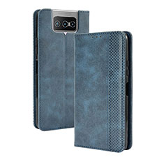 Coque Portefeuille Livre Cuir Etui Clapet BY4 pour Asus Zenfone 7 ZS670KS Bleu