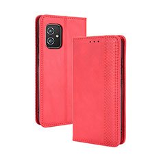 Coque Portefeuille Livre Cuir Etui Clapet BY4 pour Asus ZenFone 8 Mini Rouge