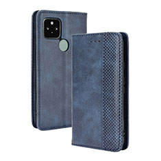 Coque Portefeuille Livre Cuir Etui Clapet BY4 pour Google Pixel 5 Bleu