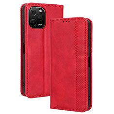 Coque Portefeuille Livre Cuir Etui Clapet BY4 pour Huawei Enjoy 50z Rouge