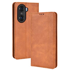 Coque Portefeuille Livre Cuir Etui Clapet BY4 pour Huawei Honor 60 Pro 5G Marron