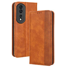 Coque Portefeuille Livre Cuir Etui Clapet BY4 pour Huawei Honor 80 Pro 5G Marron