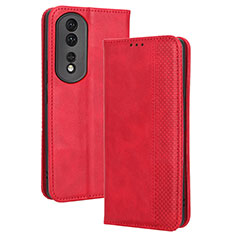 Coque Portefeuille Livre Cuir Etui Clapet BY4 pour Huawei Honor 80 Pro 5G Rouge