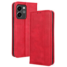 Coque Portefeuille Livre Cuir Etui Clapet BY4 pour Huawei Honor 80 SE 5G Rouge