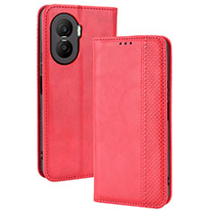 Coque Portefeuille Livre Cuir Etui Clapet BY4 pour Huawei Honor X40i 5G Rouge