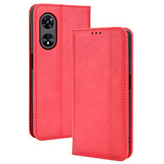 Coque Portefeuille Livre Cuir Etui Clapet BY4 pour Huawei Honor X5 Plus Rouge