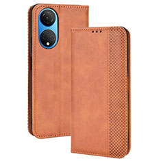 Coque Portefeuille Livre Cuir Etui Clapet BY4 pour Huawei Honor X7 Marron