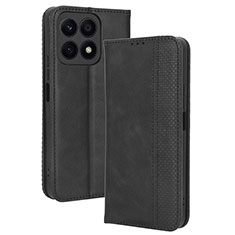 Coque Portefeuille Livre Cuir Etui Clapet BY4 pour Huawei Honor X8a 4G Noir