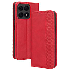 Coque Portefeuille Livre Cuir Etui Clapet BY4 pour Huawei Honor X8a 4G Rouge