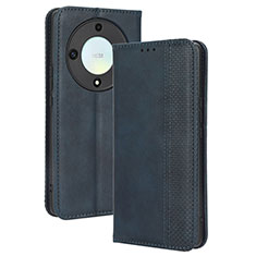 Coque Portefeuille Livre Cuir Etui Clapet BY4 pour Huawei Honor X9a 5G Bleu