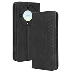 Coque Portefeuille Livre Cuir Etui Clapet BY4 pour Huawei Honor X9a 5G Noir