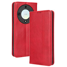 Coque Portefeuille Livre Cuir Etui Clapet BY4 pour Huawei Honor X9a 5G Rouge