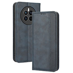 Coque Portefeuille Livre Cuir Etui Clapet BY4 pour Huawei Mate 50E Bleu