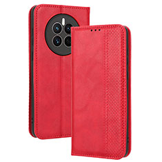 Coque Portefeuille Livre Cuir Etui Clapet BY4 pour Huawei Mate 50E Rouge