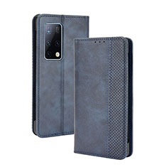 Coque Portefeuille Livre Cuir Etui Clapet BY4 pour Huawei Mate X2 Bleu