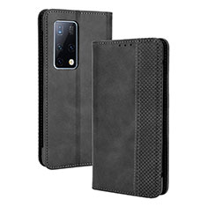 Coque Portefeuille Livre Cuir Etui Clapet BY4 pour Huawei Mate X2 Noir