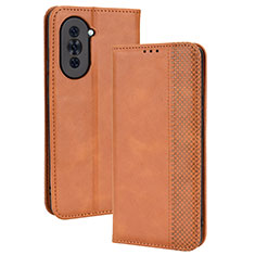 Coque Portefeuille Livre Cuir Etui Clapet BY4 pour Huawei Nova 10 Pro Marron