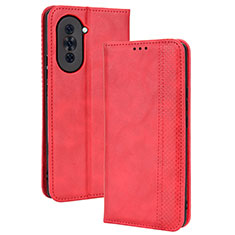 Coque Portefeuille Livre Cuir Etui Clapet BY4 pour Huawei Nova 10 Pro Rouge