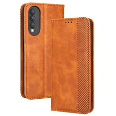 Coque Portefeuille Livre Cuir Etui Clapet BY4 pour Huawei Nova 10z Marron