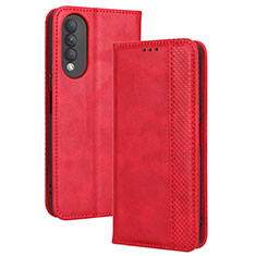 Coque Portefeuille Livre Cuir Etui Clapet BY4 pour Huawei Nova 10z Rouge