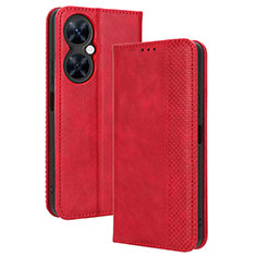 Coque Portefeuille Livre Cuir Etui Clapet BY4 pour Huawei Nova 11i Rouge