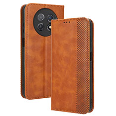 Coque Portefeuille Livre Cuir Etui Clapet BY4 pour Huawei Nova Y91 Marron