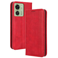 Coque Portefeuille Livre Cuir Etui Clapet BY4 pour Motorola Moto Edge (2023) 5G Rouge