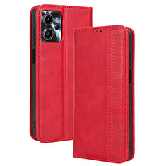 Coque Portefeuille Livre Cuir Etui Clapet BY4 pour Motorola Moto G13 Rouge