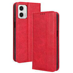 Coque Portefeuille Livre Cuir Etui Clapet BY4 pour Motorola Moto G53 5G Rouge