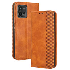 Coque Portefeuille Livre Cuir Etui Clapet BY4 pour Motorola Moto G72 Marron