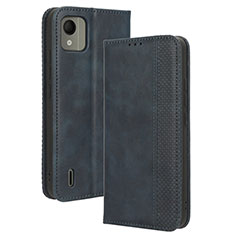 Coque Portefeuille Livre Cuir Etui Clapet BY4 pour Nokia C110 Bleu