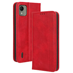 Coque Portefeuille Livre Cuir Etui Clapet BY4 pour Nokia C110 Rouge