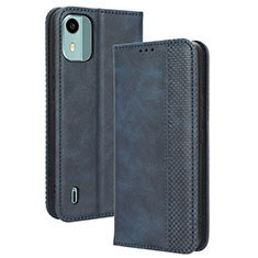 Coque Portefeuille Livre Cuir Etui Clapet BY4 pour Nokia C12 Plus Bleu