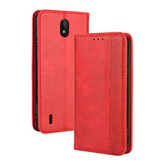 Coque Portefeuille Livre Cuir Etui Clapet BY4 pour Nokia C2 Rouge