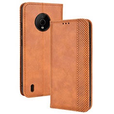 Coque Portefeuille Livre Cuir Etui Clapet BY4 pour Nokia C200 Marron