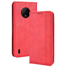 Coque Portefeuille Livre Cuir Etui Clapet BY4 pour Nokia C200 Rouge