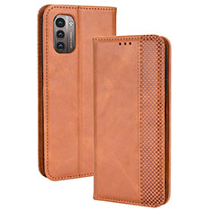 Coque Portefeuille Livre Cuir Etui Clapet BY4 pour Nokia G11 Marron