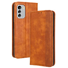 Coque Portefeuille Livre Cuir Etui Clapet BY4 pour Nokia G60 5G Marron