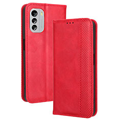 Coque Portefeuille Livre Cuir Etui Clapet BY4 pour Nokia G60 5G Rouge