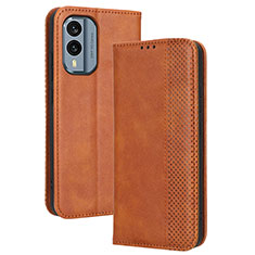 Coque Portefeuille Livre Cuir Etui Clapet BY4 pour Nokia X30 5G Marron