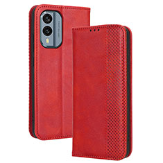 Coque Portefeuille Livre Cuir Etui Clapet BY4 pour Nokia X30 5G Rouge