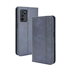 Coque Portefeuille Livre Cuir Etui Clapet BY4 pour Oppo A16 Bleu