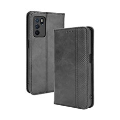 Coque Portefeuille Livre Cuir Etui Clapet BY4 pour Oppo A16 Noir