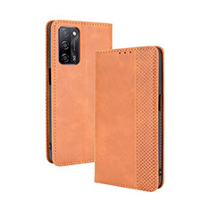 Coque Portefeuille Livre Cuir Etui Clapet BY4 pour Oppo A53s 5G Marron