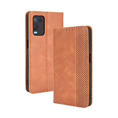 Coque Portefeuille Livre Cuir Etui Clapet BY4 pour Oppo A54 4G Marron