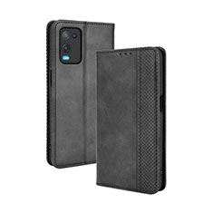 Coque Portefeuille Livre Cuir Etui Clapet BY4 pour Oppo A54 4G Noir